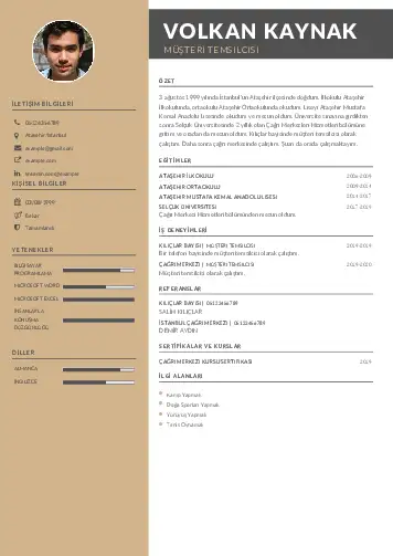 Müşteri Temsilcisi CV Örnekleri cv indir